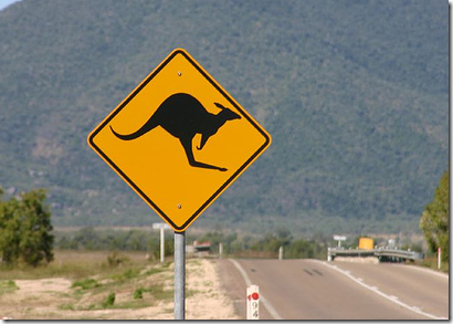 Australie - panneau kangourou