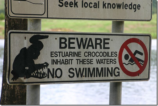Panneau crocodile australie