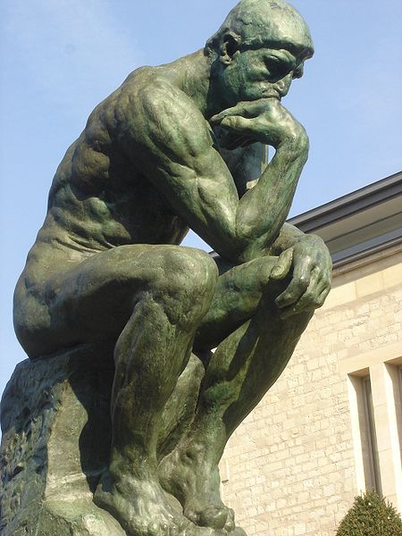 Le Doute (sculpture : le Penseur de Rodin, image wikipédia)