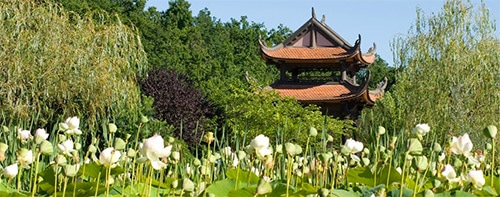 La pagode du monastère bouddhiste le Village des Pruniers